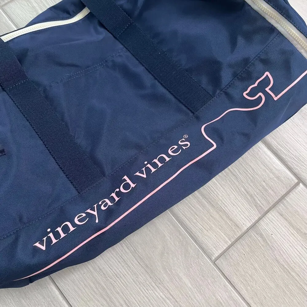 Vineyard Vines x Target Whale Line Weekender Navy Pink Duffel Bag